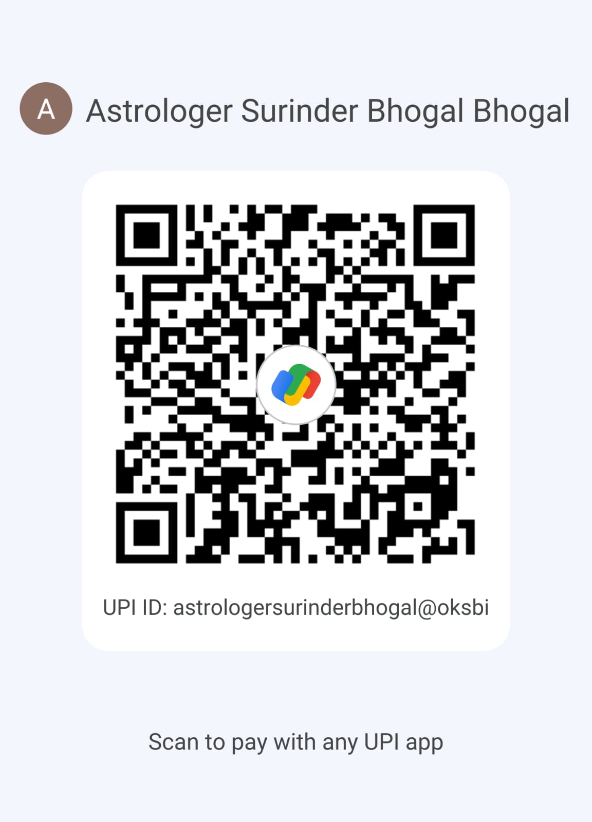 Astro Surinder Payment QR